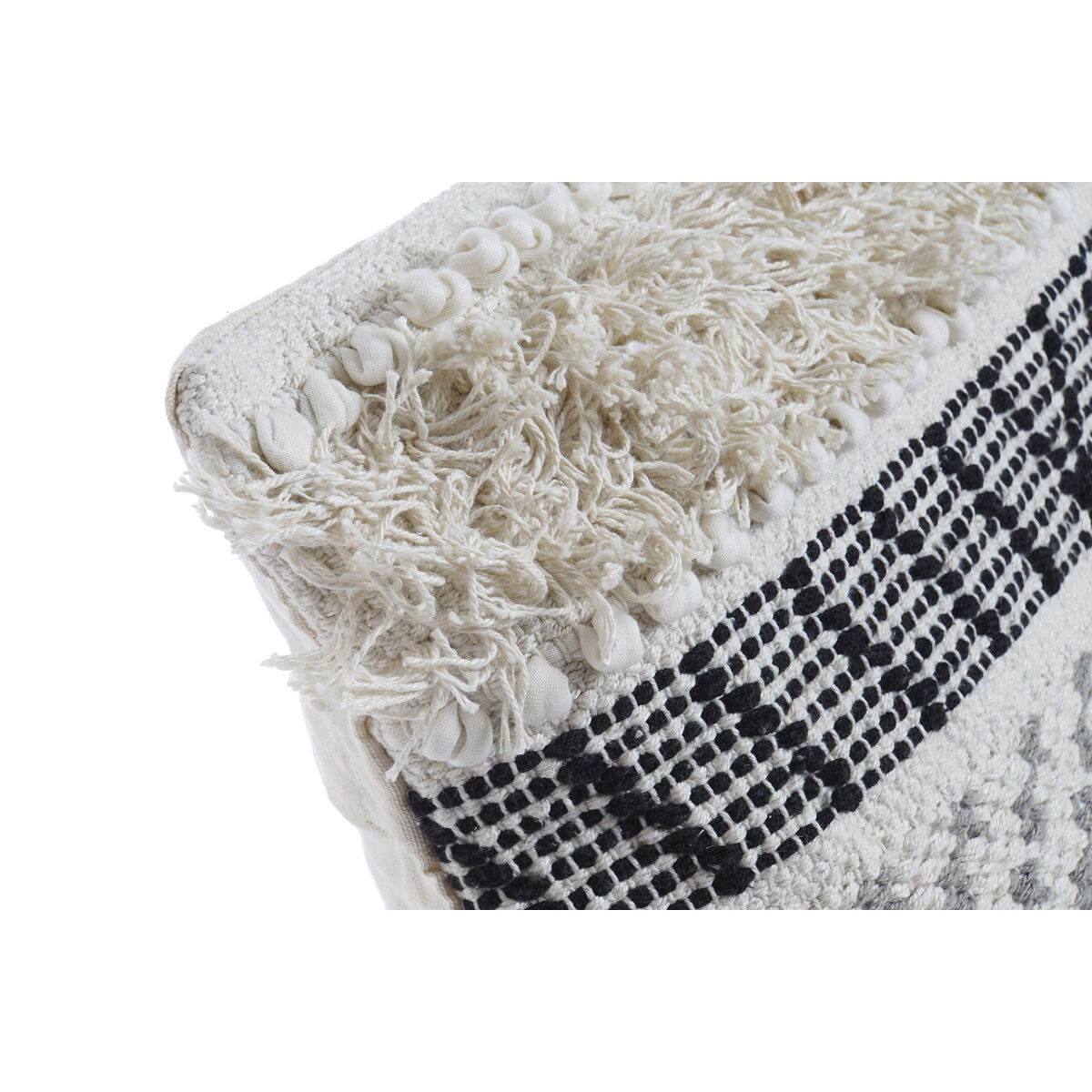 Pernă DKD Home Decor Negru Bej 45 x 10 x 45 cm Boho